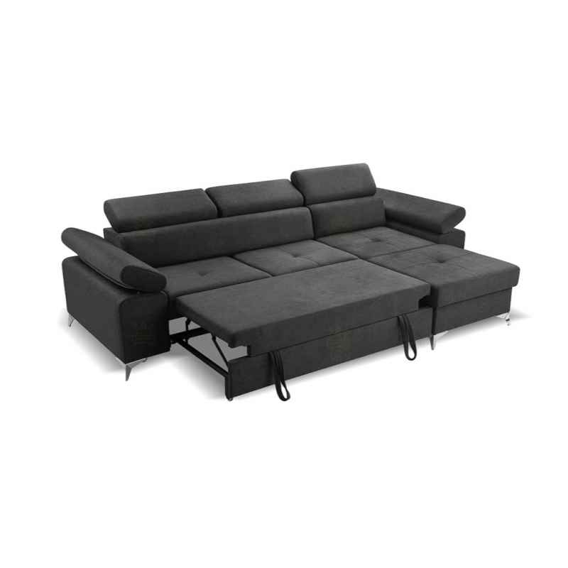 Rozkládací rohová sedačka MARINA MINI 287x174 tmavě šedá