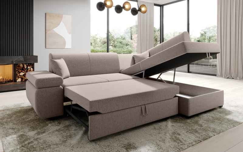 Rozkládací rohová sedačka FELIXIA zelená