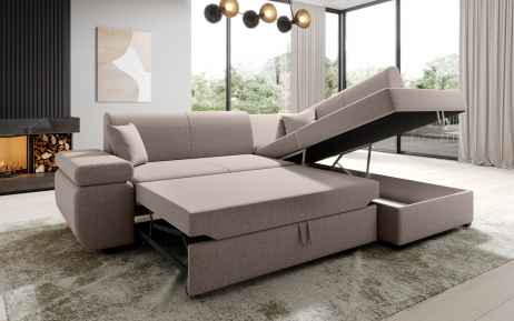 Rozkládací rohová sedačka FELIXIA světle šedá
