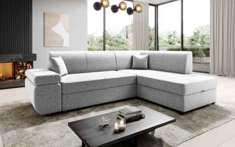 Rozkládací rohová sedačka FELIXIA světle šedá