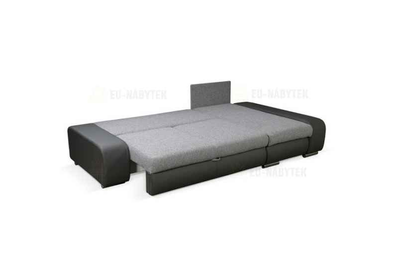 Rozkládací rohová sedačka LATTE zelená / černá