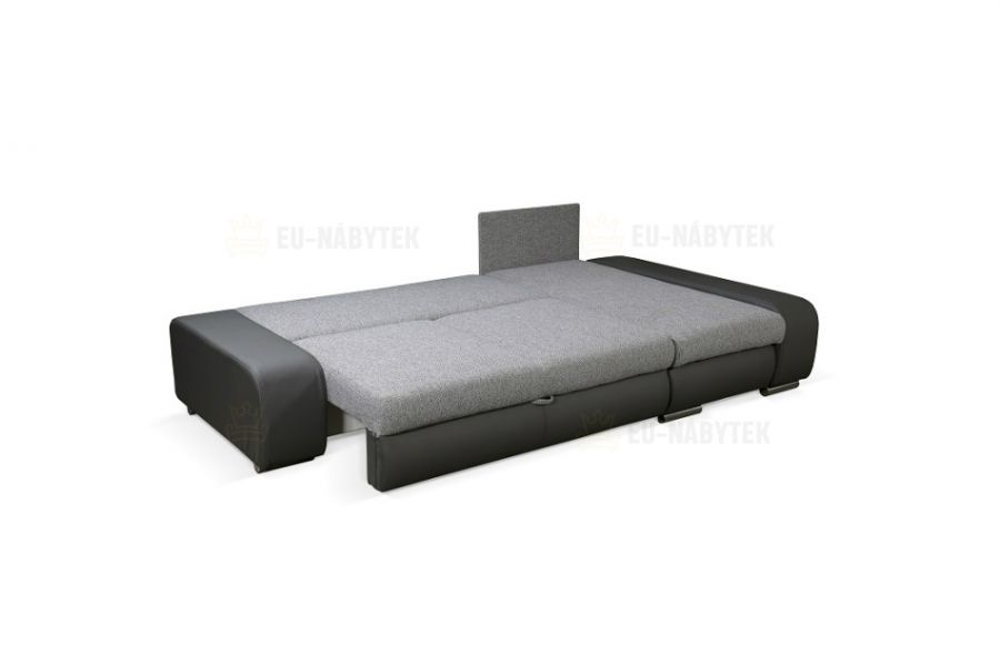 Rozkládací rohová sedačka LATTE zelená / černá