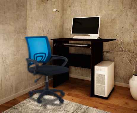 Kancelářské křeslo MONIKA modrá + PC stůl BOLIVIA 80 wenge