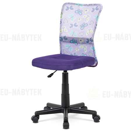 Kancelářská židle, fialová mesh, plastový kříž, síťovina motiv DOPRODEJ