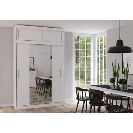 Šatní skříň VESTIMO 150 bílá s nádstavcem