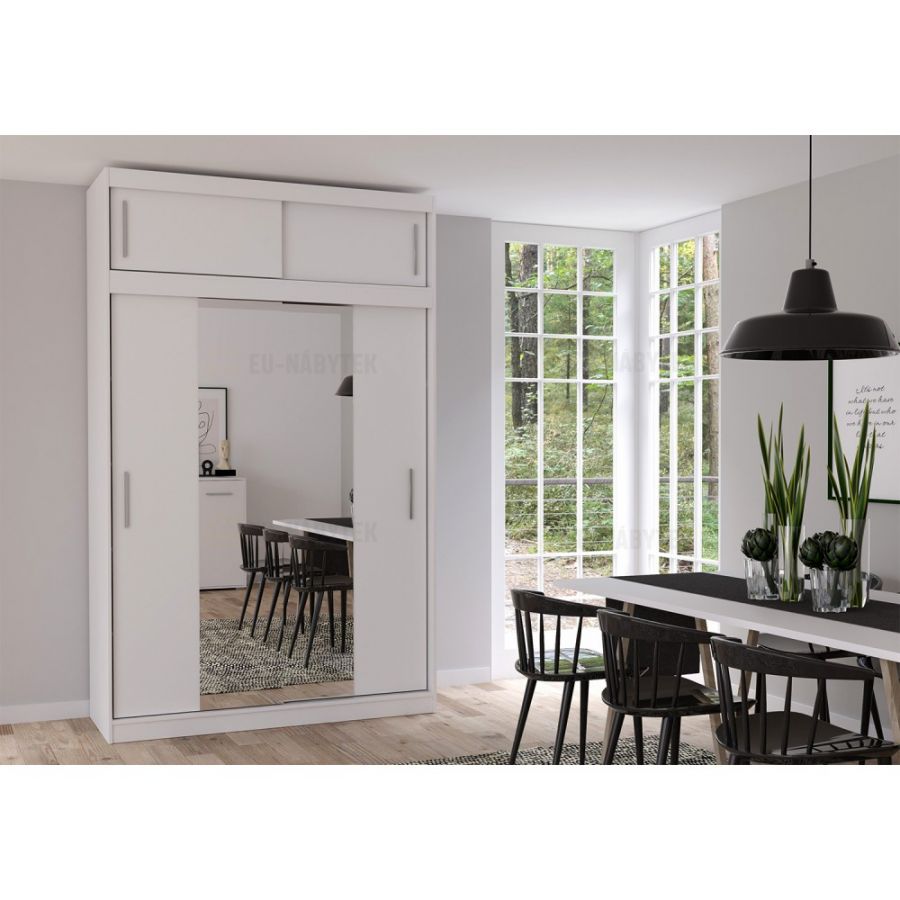 Šatní skříň VESTIMO 150 bílá s nádstavcem