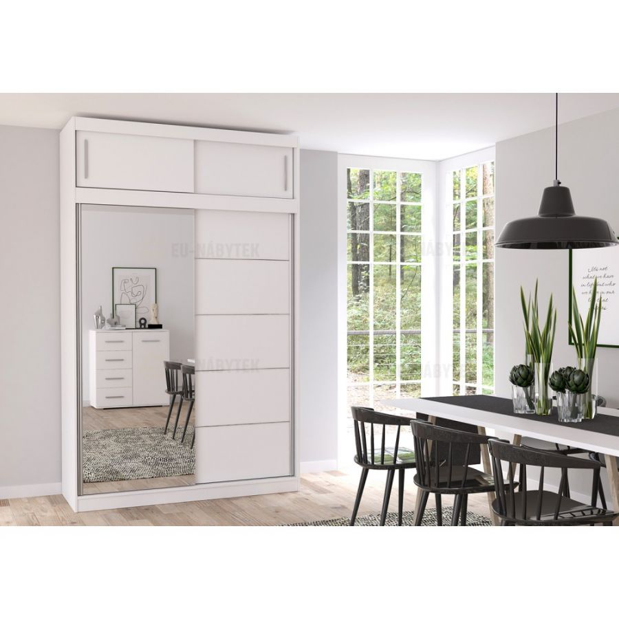 Šatní skříň VESTIMO II 150 bílá s nádstavcem