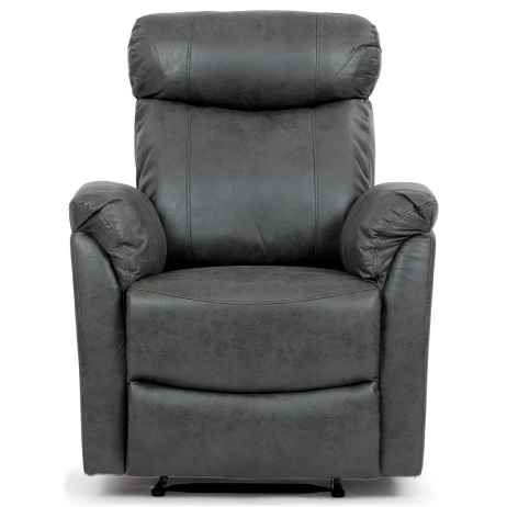 Relaxační sedačka ARMANOS 3+1+1 šedá v dekoru broušené kůže, funkce Relax I/II s aretací