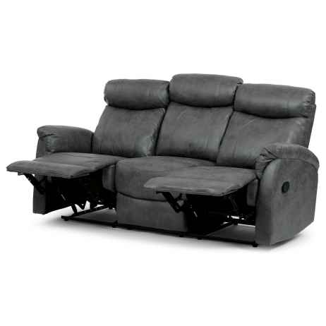 Relaxační sedačka ARMANOS 3+1+1 šedá v dekoru broušené kůže, funkce Relax I/II s aretací
