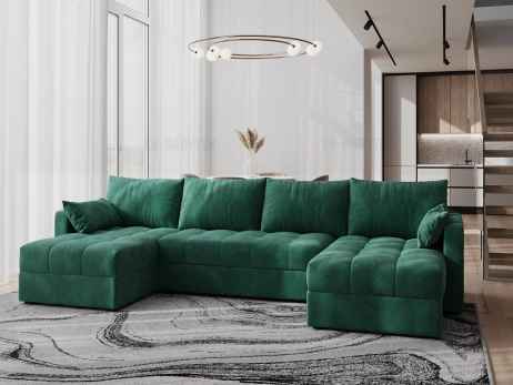 Rozkládací rohová sedačka SATIMA U zelená