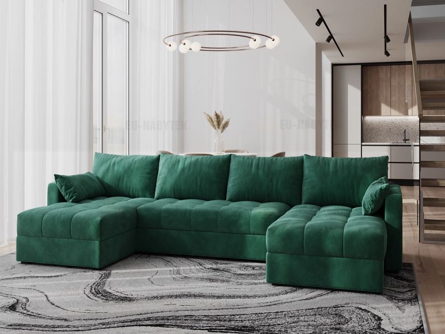 Rozkládací rohová sedačka SATIMA U zelená