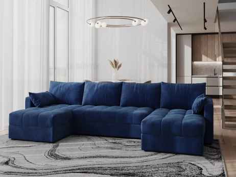 Rozkládací rohová sedačka SATIMA U modrá