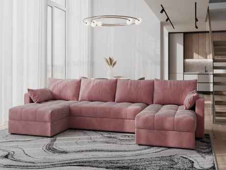 Rozkládací rohová sedačka SATIMA U růžová