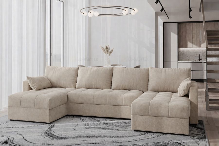 Rozkládací rohová sedačka SATIMA U béžová