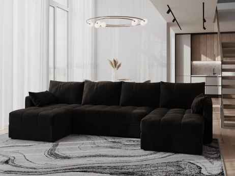 Rozkládací rohová sedačka SATIMA U černá