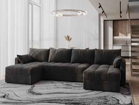 Rozkládací rohová sedačka SATIMA U tmavě šedá