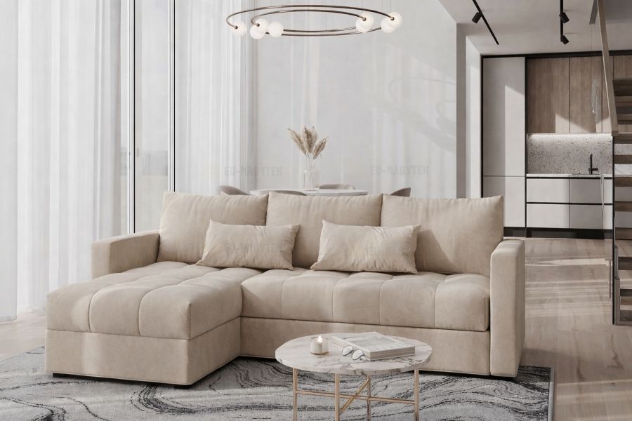 Rozkládací rohová sedačka SATIMA béžová