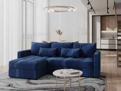 Rozkládací rohová sedačka SATIMA modrá
