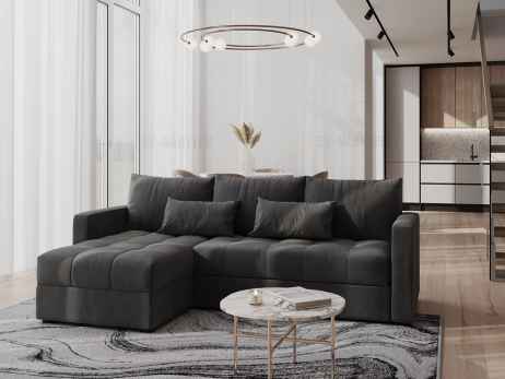 Rozkládací rohová sedačka SATIMA tmavě šedá