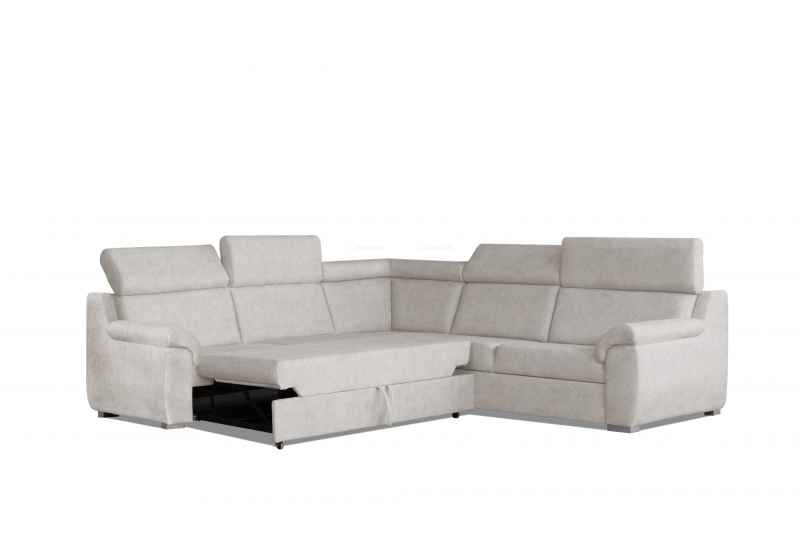 Rozkládací rohová sedačka DIVARO L modrá