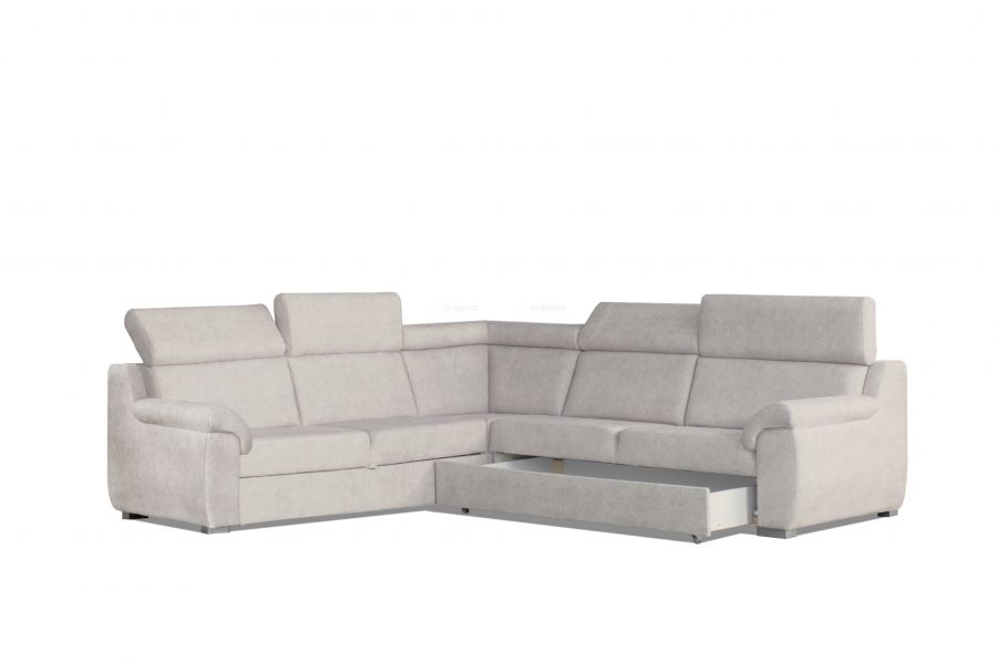 Rozkládací rohová sedačka DIVARO L modrá