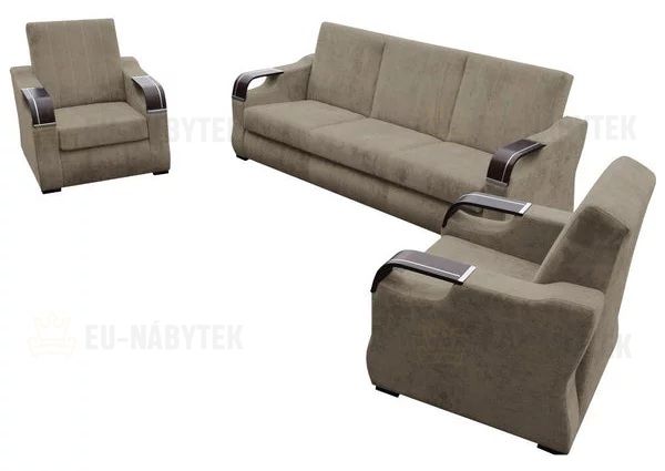 Sedací souprava BERGIMIO 3+1+1  světle hnědá
