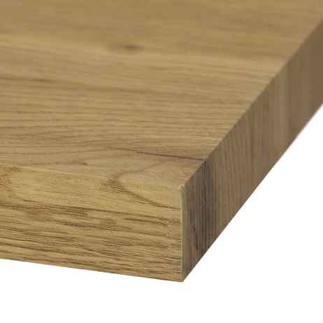 Jídelní stůl 160x90x76 cm, deska s dekorem dub, černá kovová podstava