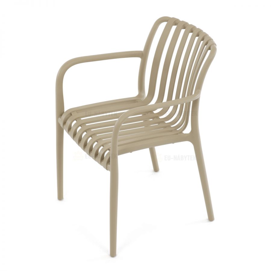 Židle jídelní, stohovatelná, cappucino plast