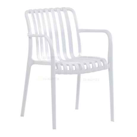 Židle jídelní, stohovatelná, bílý plast