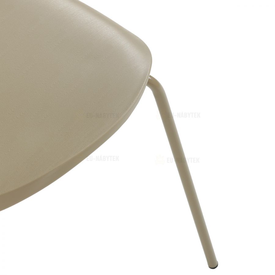 Židle jídelní, cappucino plast, čtyřnohá kovová podnož