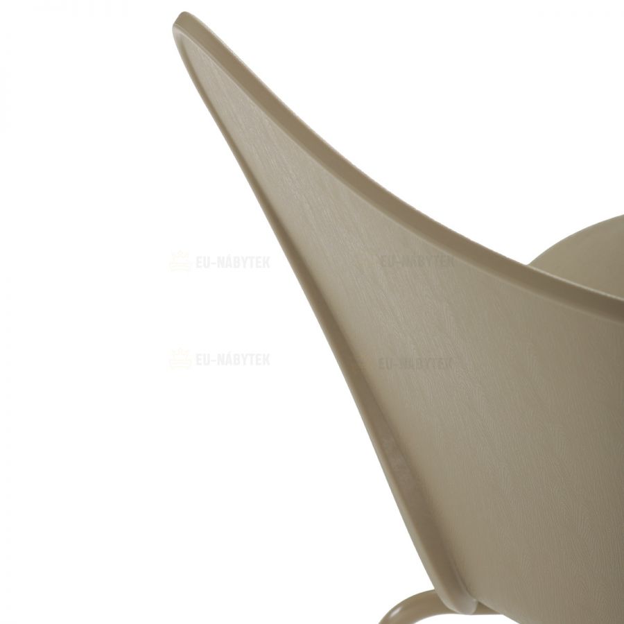 Židle jídelní, cappucino plast, čtyřnohá kovová podnož
