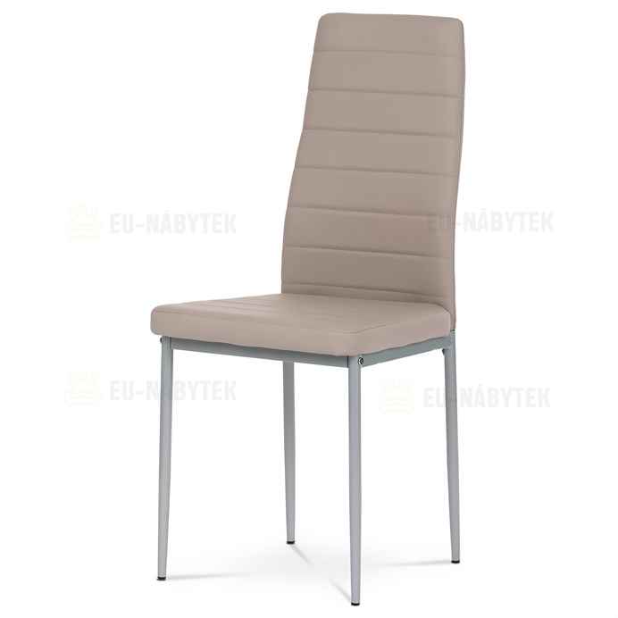 Židle jídelní, lanýžová koženka, šedý kov