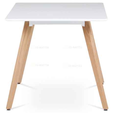 Jídelní stůl 120x80x74 cm, MDF, bílý matný lak, masiv buk