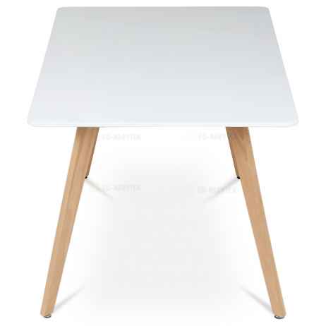 Jídelní stůl 120x80x74 cm, MDF, bílý matný lak, masiv buk