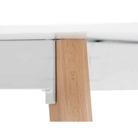 Jídelní stůl 120x80x74 cm, MDF, bílý matný lak, masiv buk