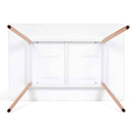 Jídelní stůl 120x80x74 cm, MDF, bílý matný lak, masiv buk