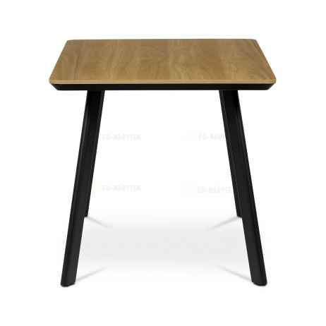 Stůl jídelní 140x80 cm, MDF deska, Melamine dekor dub, kov, černý lak