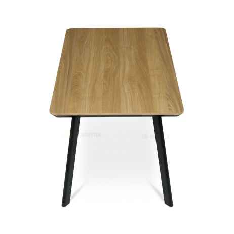 Stůl jídelní 140x80 cm, MDF deska, Melamine dekor dub, kov, černý lak