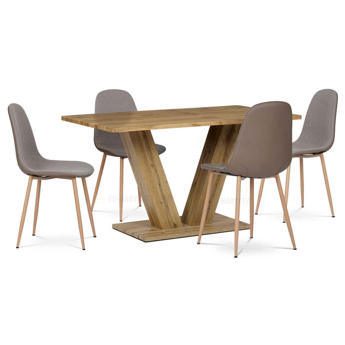 Jídelní stůl, 140x80x76 cm, MDF deska, 3D dekor divoký dub