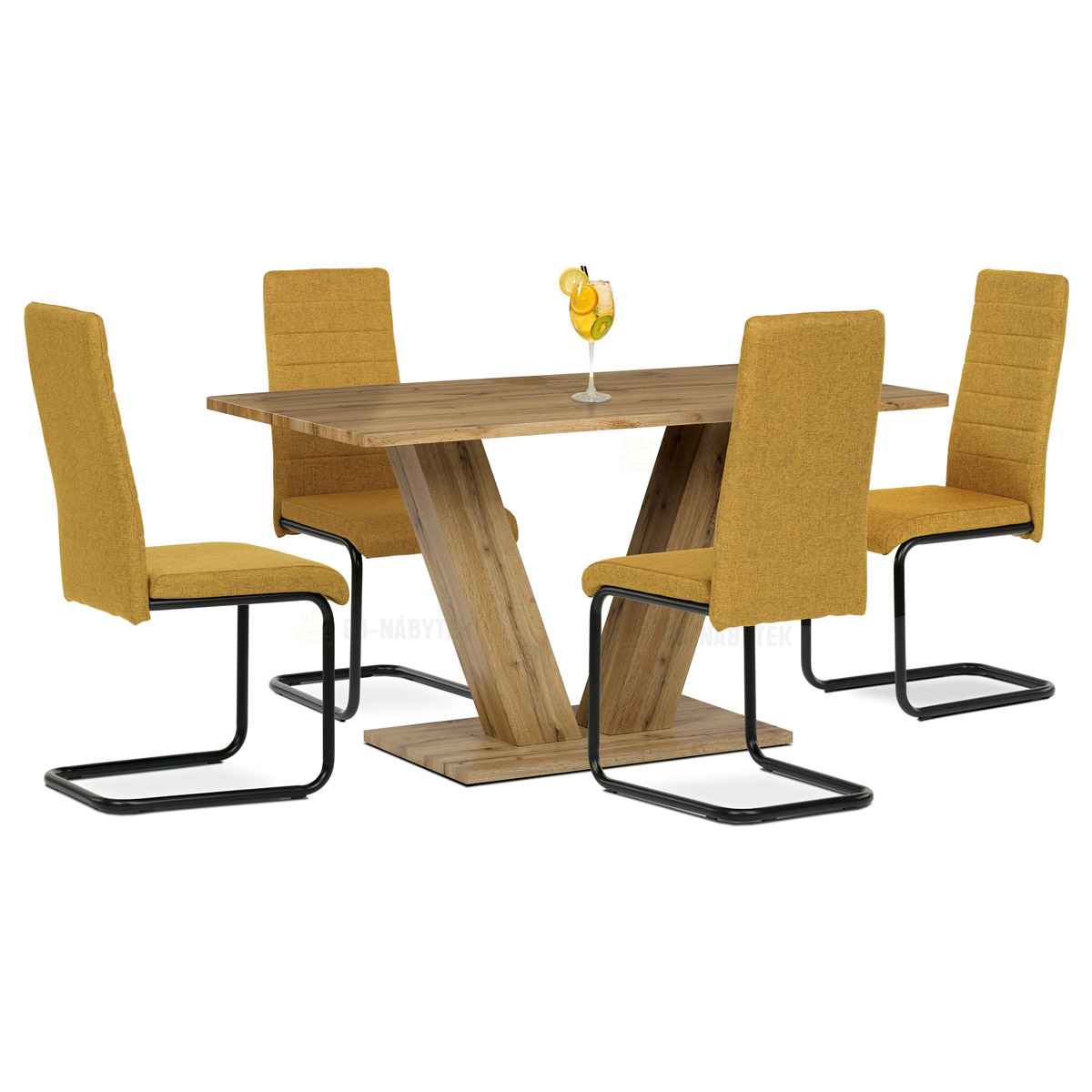 Jídelní stůl, 140x80x76 cm, MDF deska, 3D dekor divoký dub