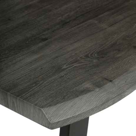Stůl jídelní, 180x90x75 cm, MDF deska, dekor šedý dub, kovová nohy ve tvaru U, černý matný lak