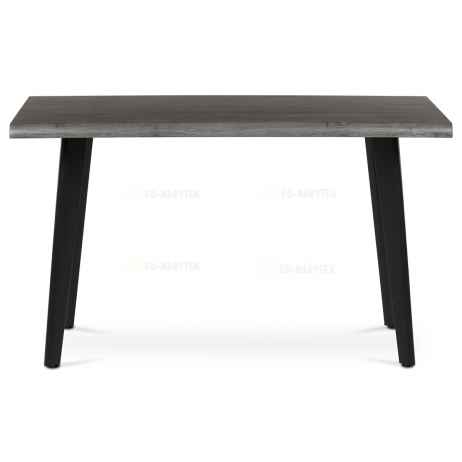 Stůl jídelní, 130x80x75 cm, MDF deska, dekor šedý dub, kov, černý lak
