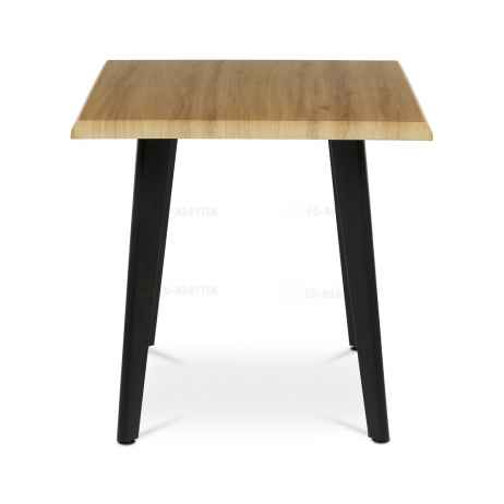 Stůl jídelní, 130x80x75 cm, MDF deska, dekor divoký dub, kov, černý lak