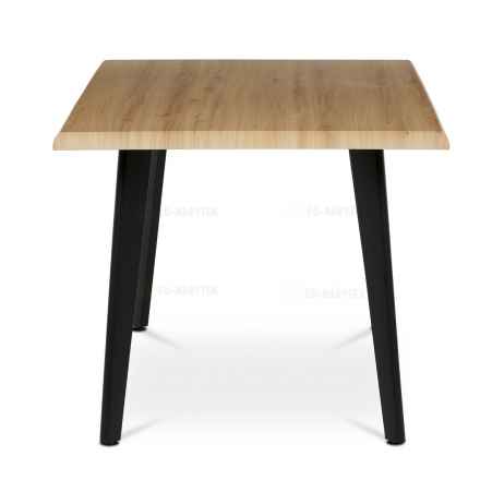 Stůl jídelní, 160x90x75 cm, MDF deska, dekor divoký dub, kov, černý lak