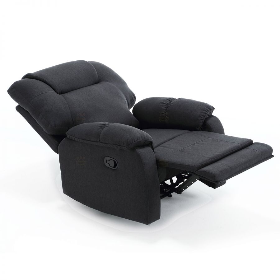 TV a relaxační křeslo, manuální polohování, potah šedá látka