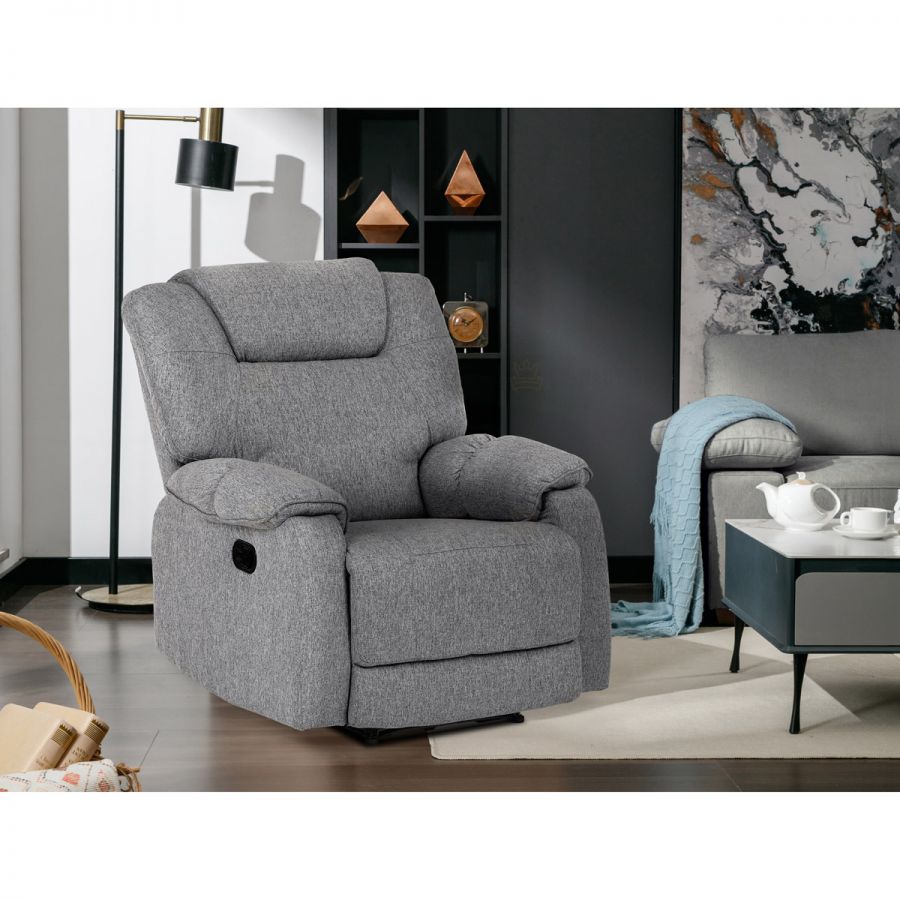 Relaxační křeslo, šedá látka, TV-4088 SIL2