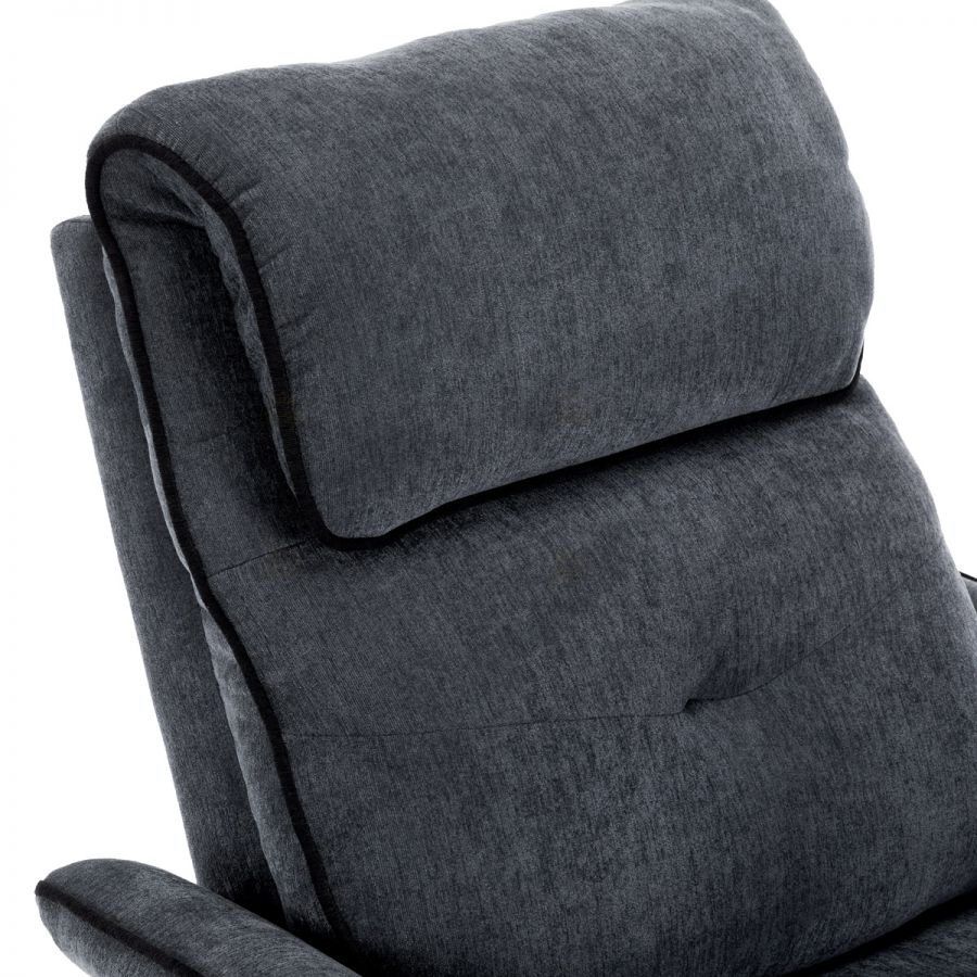 TV křeslo, šedá látka, manuální polohování