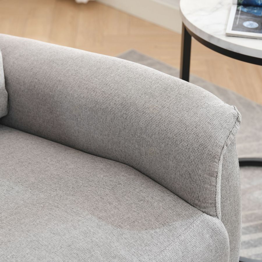Relaxační křeslo, manuální ovládání, světle šedá látka