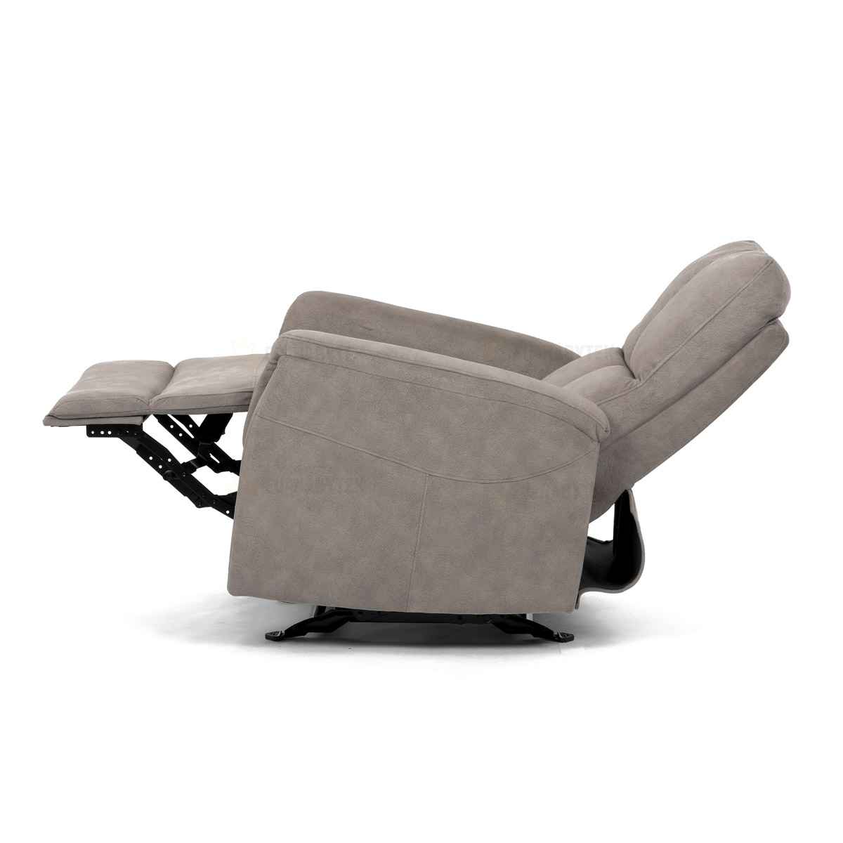 Křeslo polohovací, manuální polohování, krémová látka, houpací mechanismus