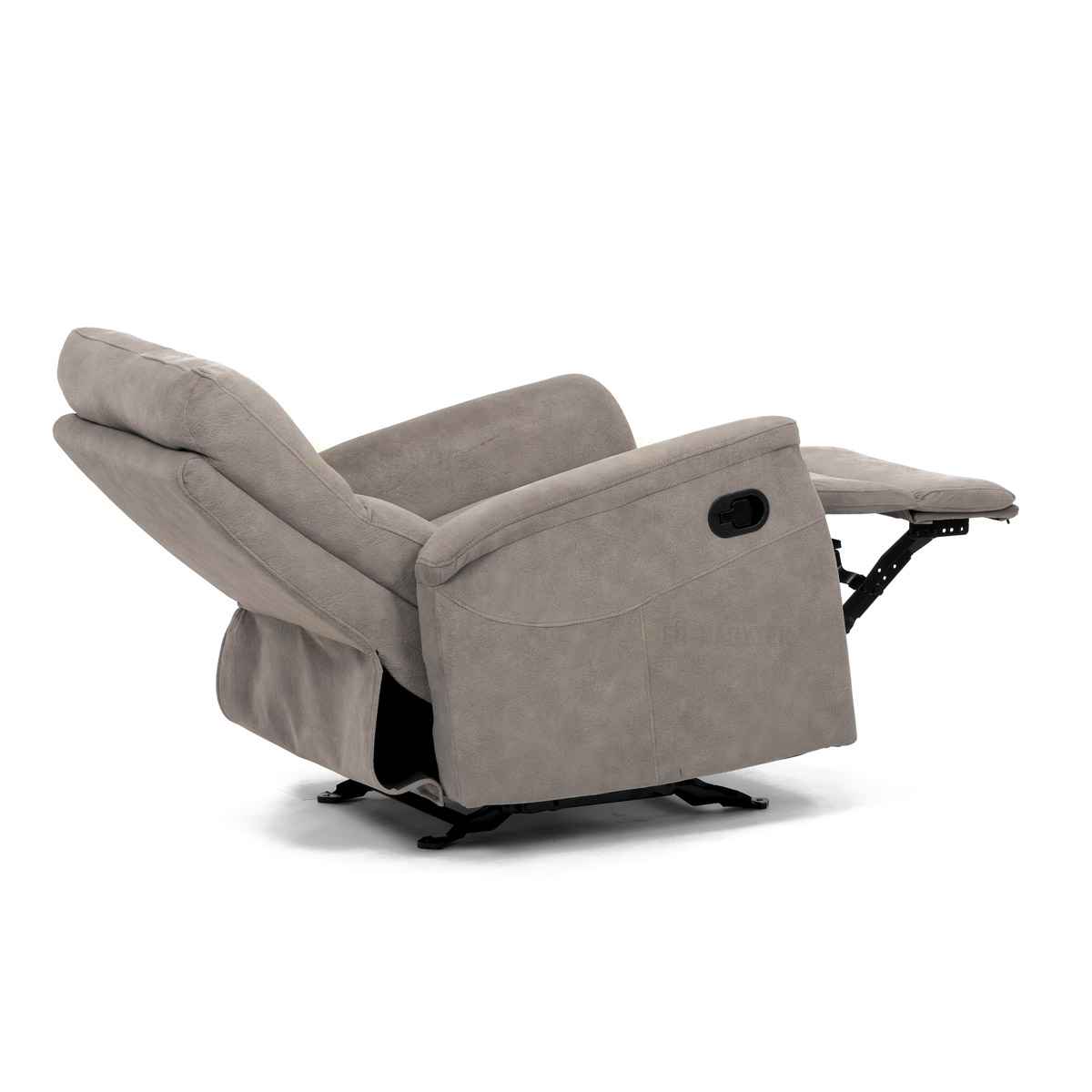 Křeslo polohovací, manuální polohování, krémová látka, houpací mechanismus